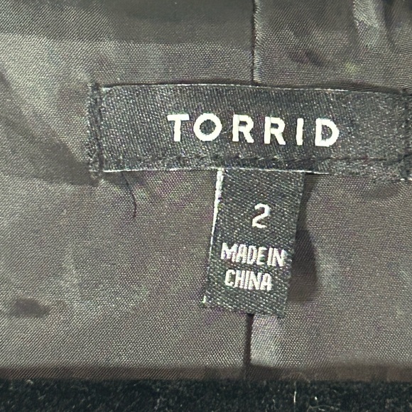 Torrid Red Faux Leather Jacket with Black Hood - Picture 3 of 8